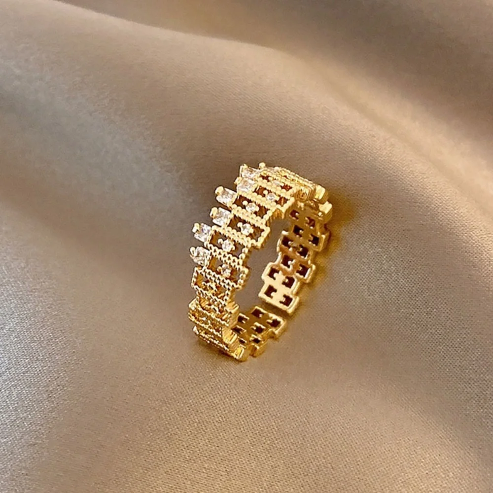 18K Gold Plated Adjustable Open Ring for Women,Statement Ring,Gold Ring